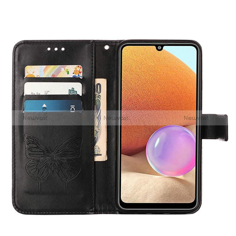 Leather Case Stands Butterfly Flip Cover Holder Y01B for Samsung Galaxy A32 5G