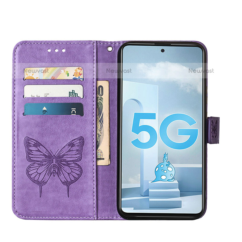 Leather Case Stands Butterfly Flip Cover Holder Y01B for Samsung Galaxy A51 4G