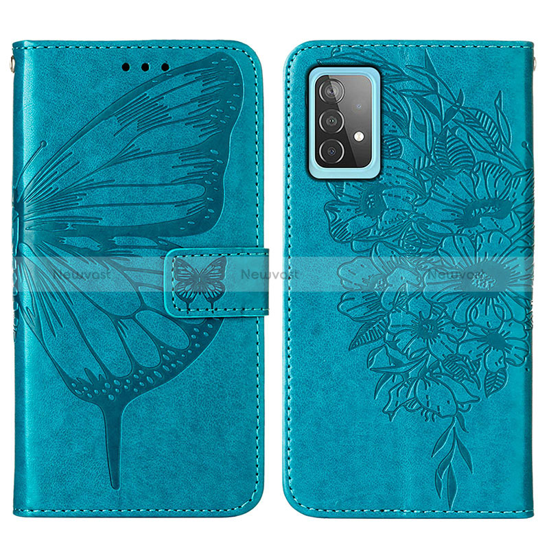 Leather Case Stands Butterfly Flip Cover Holder Y01B for Samsung Galaxy A52s 5G