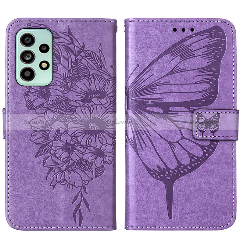 Leather Case Stands Butterfly Flip Cover Holder Y01B for Samsung Galaxy A53 5G