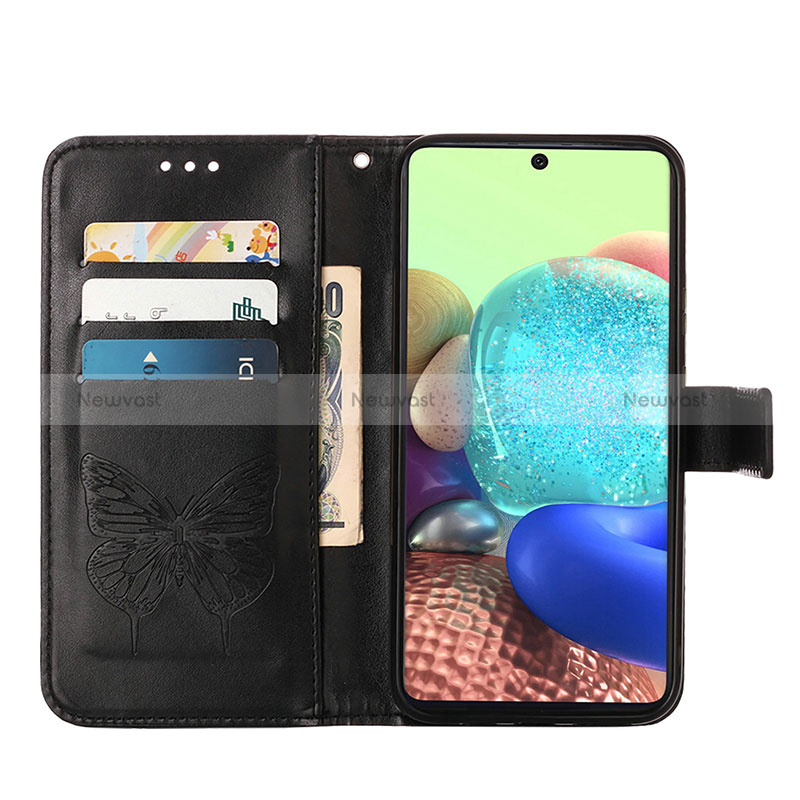 Leather Case Stands Butterfly Flip Cover Holder Y01B for Samsung Galaxy A71 5G