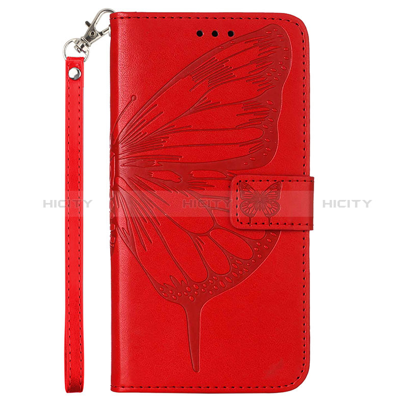 Leather Case Stands Butterfly Flip Cover Holder Y01B for Samsung Galaxy A73 5G Red