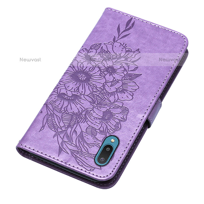 Leather Case Stands Butterfly Flip Cover Holder Y01B for Samsung Galaxy M02