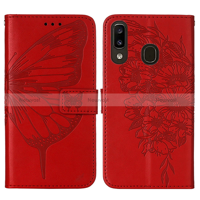 Leather Case Stands Butterfly Flip Cover Holder Y01B for Samsung Galaxy M10S