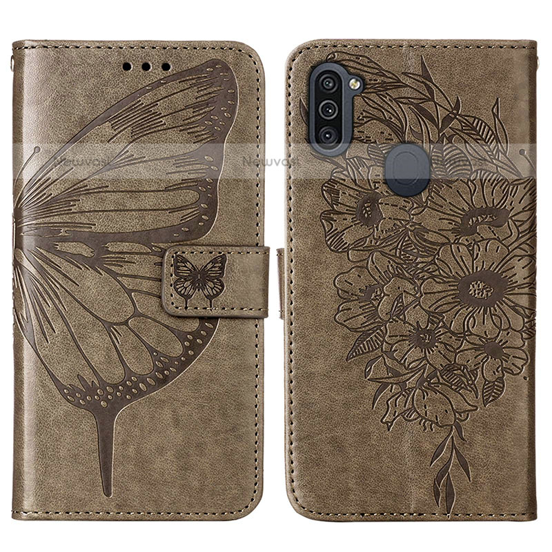 Leather Case Stands Butterfly Flip Cover Holder Y01B for Samsung Galaxy M11