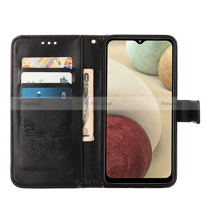 Leather Case Stands Butterfly Flip Cover Holder Y01B for Samsung Galaxy M12