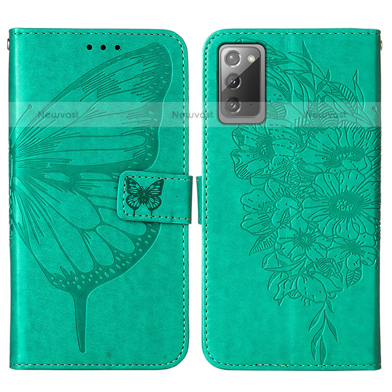 Leather Case Stands Butterfly Flip Cover Holder Y01B for Samsung Galaxy Note 20 5G