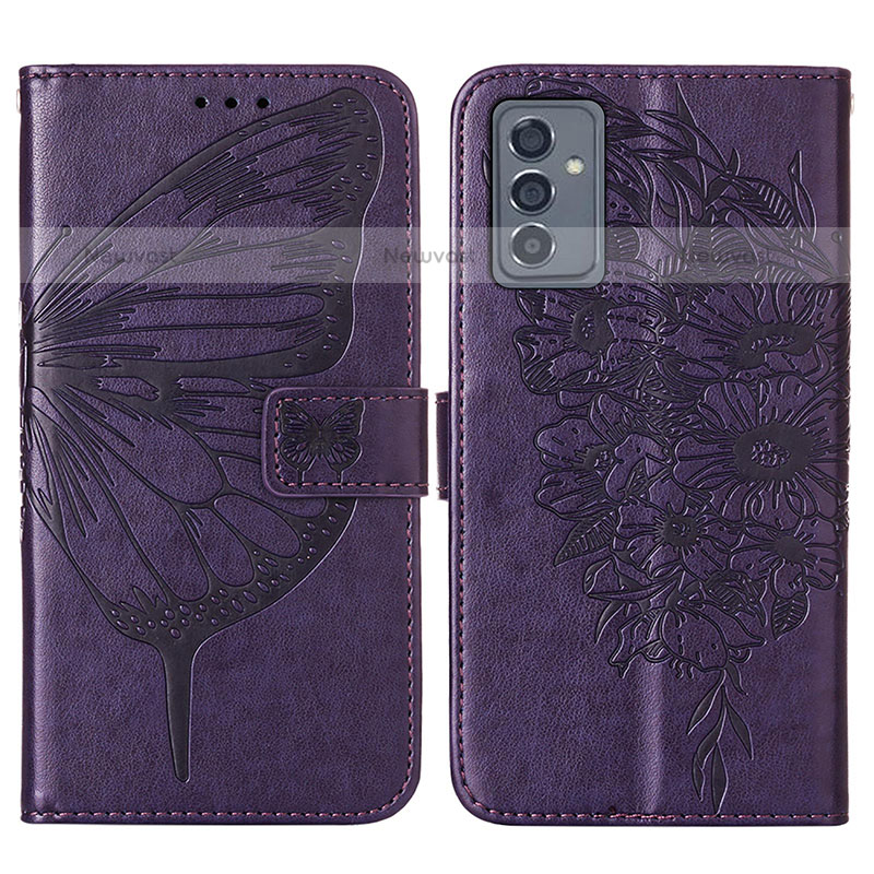 Leather Case Stands Butterfly Flip Cover Holder Y01B for Samsung Galaxy Quantum2 5G