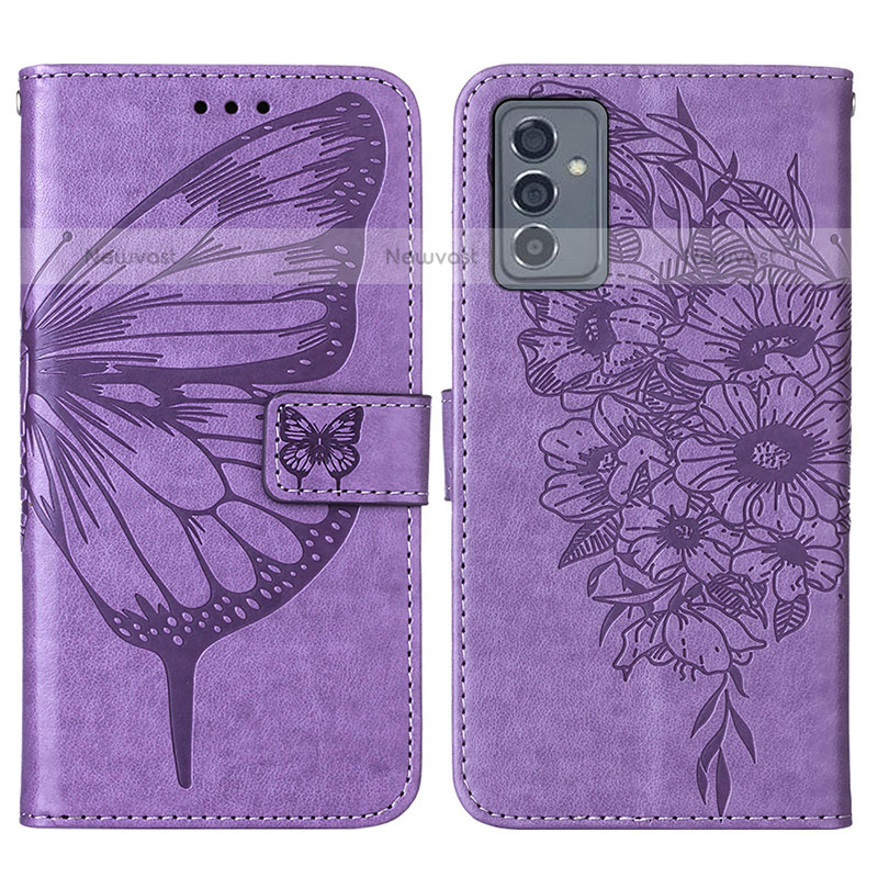 Leather Case Stands Butterfly Flip Cover Holder Y01B for Samsung Galaxy Quantum2 5G