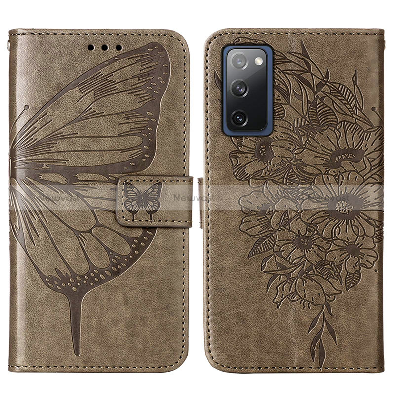 Leather Case Stands Butterfly Flip Cover Holder Y01B for Samsung Galaxy S20 FE (2022) 5G