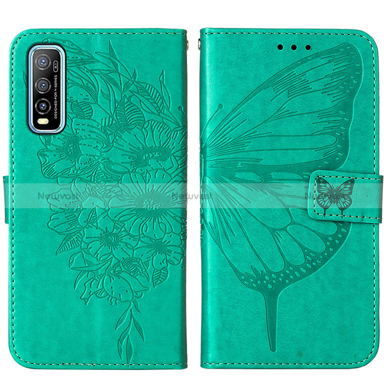 Leather Case Stands Butterfly Flip Cover Holder Y01B for Vivo iQOO U1