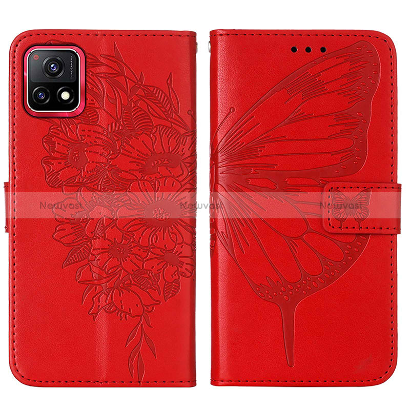 Leather Case Stands Butterfly Flip Cover Holder Y01B for Vivo iQOO U3 5G
