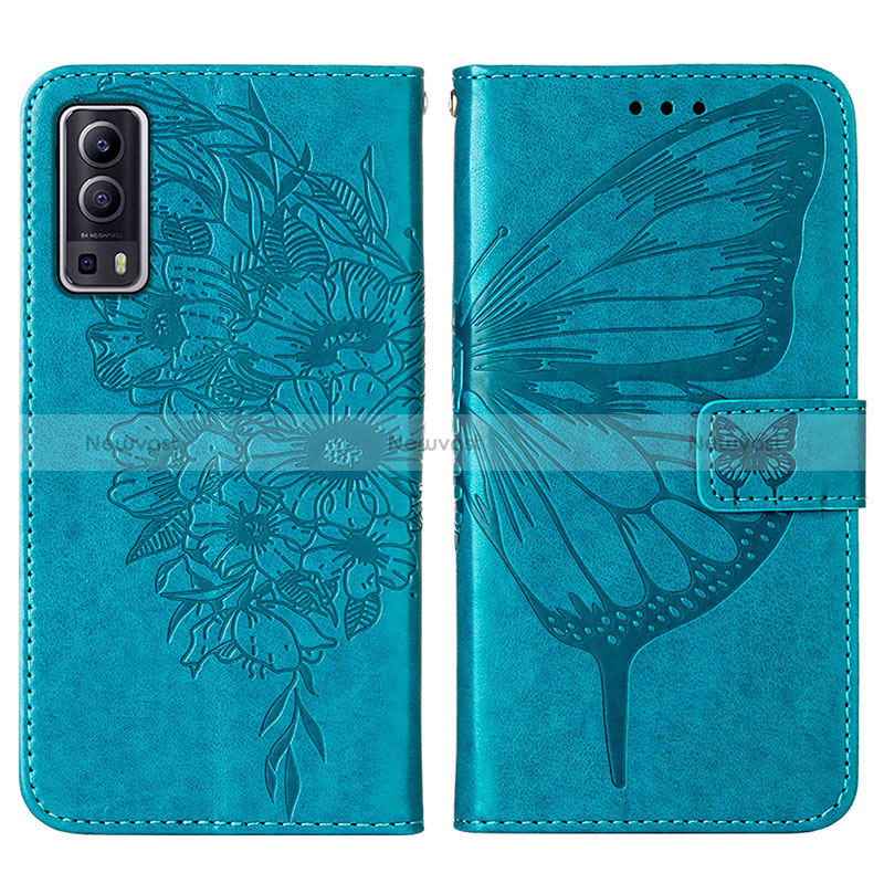 Leather Case Stands Butterfly Flip Cover Holder Y01B for Vivo iQOO Z3 5G