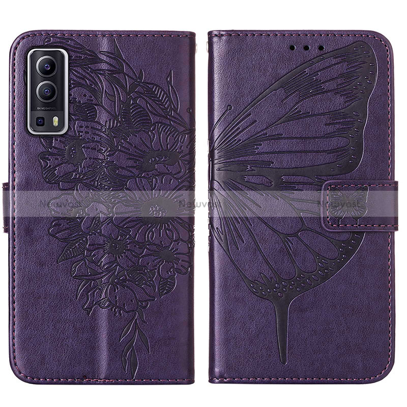 Leather Case Stands Butterfly Flip Cover Holder Y01B for Vivo iQOO Z3 5G