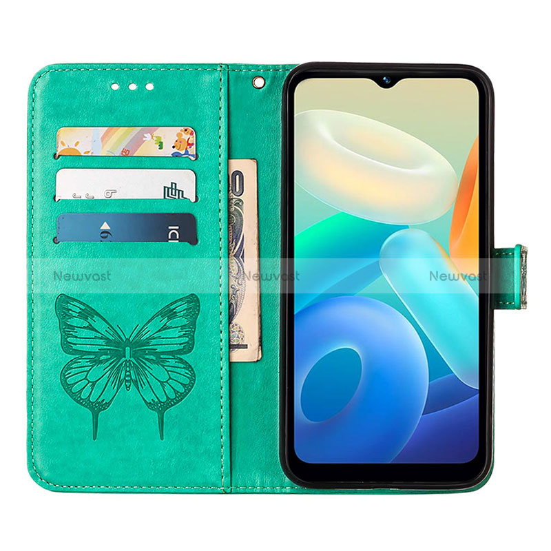 Leather Case Stands Butterfly Flip Cover Holder Y01B for Vivo iQOO Z6 Lite 5G