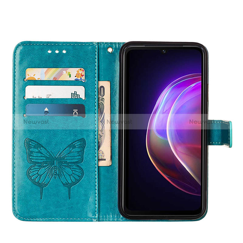 Leather Case Stands Butterfly Flip Cover Holder Y01B for Vivo V21 5G