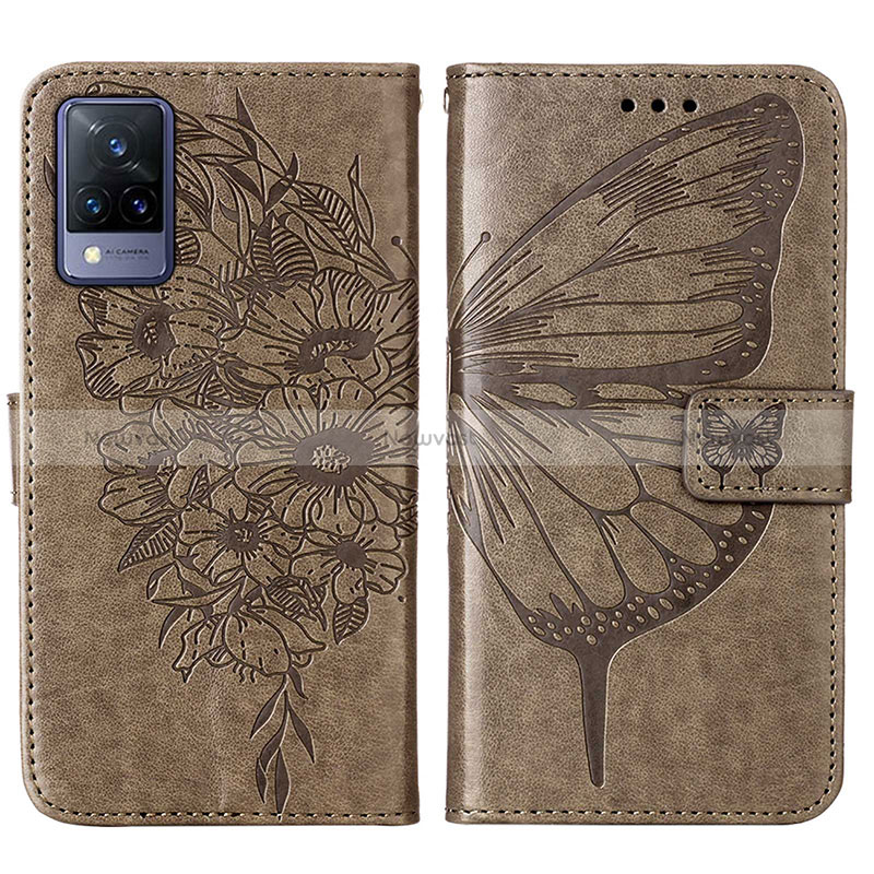 Leather Case Stands Butterfly Flip Cover Holder Y01B for Vivo V21 5G