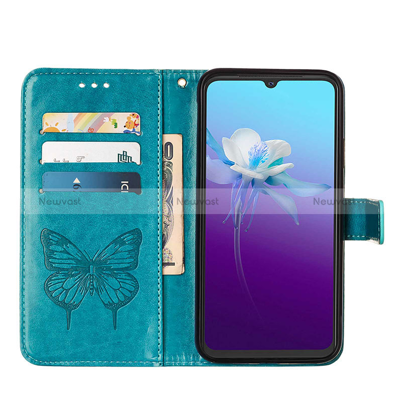 Leather Case Stands Butterfly Flip Cover Holder Y01B for Vivo V21e 4G