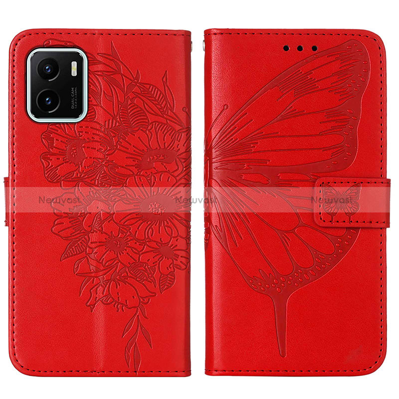 Leather Case Stands Butterfly Flip Cover Holder Y01B for Vivo Y10