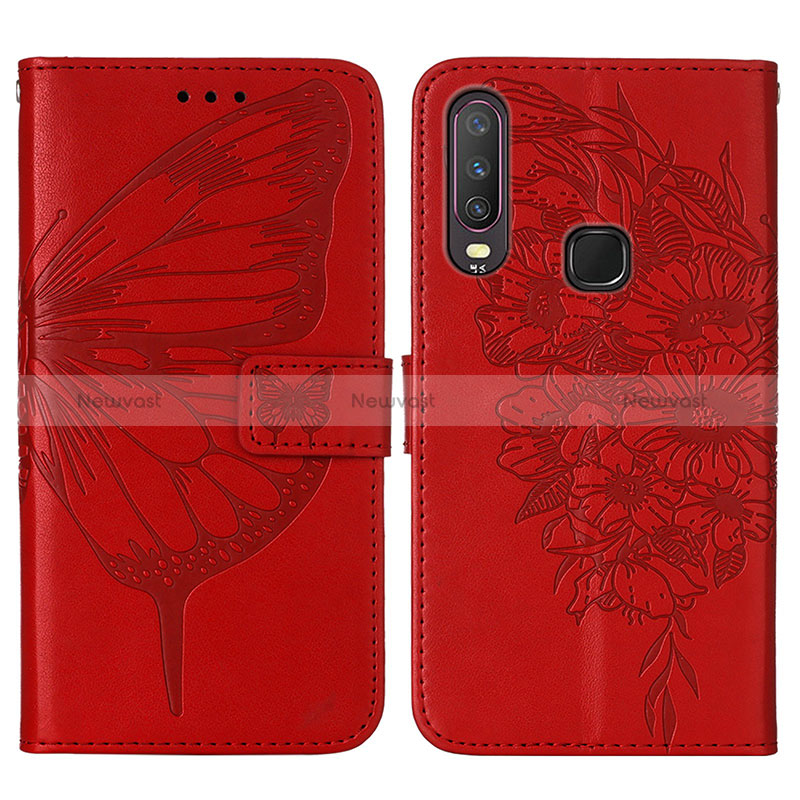 Leather Case Stands Butterfly Flip Cover Holder Y01B for Vivo Y11