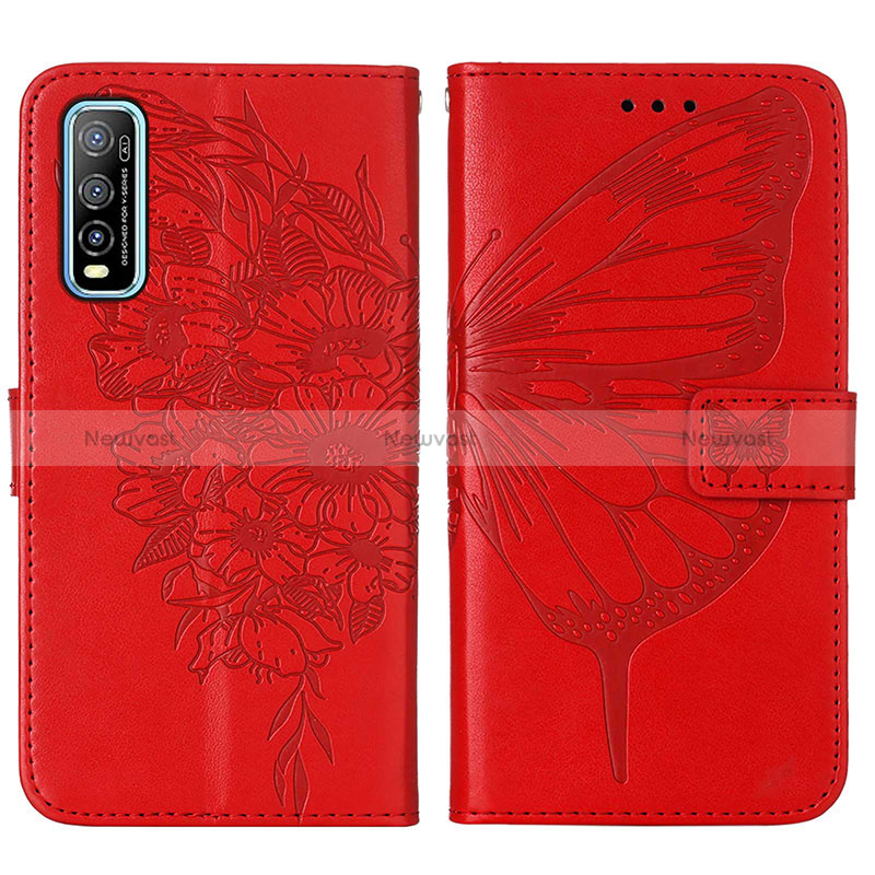 Leather Case Stands Butterfly Flip Cover Holder Y01B for Vivo Y50t