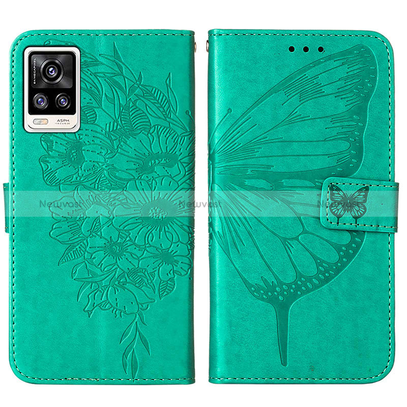 Leather Case Stands Butterfly Flip Cover Holder Y01B for Vivo Y73 (2021)