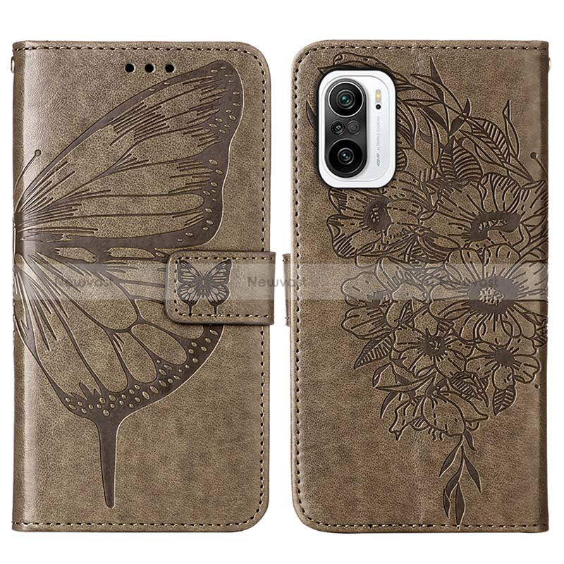 Leather Case Stands Butterfly Flip Cover Holder Y01B for Xiaomi Mi 11i 5G