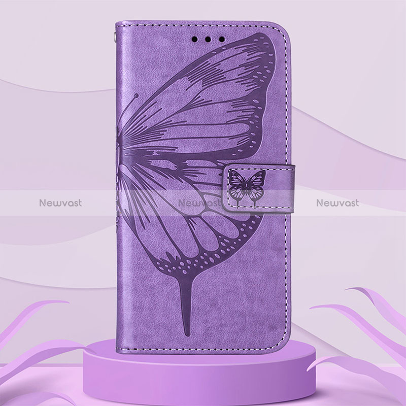 Leather Case Stands Butterfly Flip Cover Holder Y02B for Samsung Galaxy A03 Core