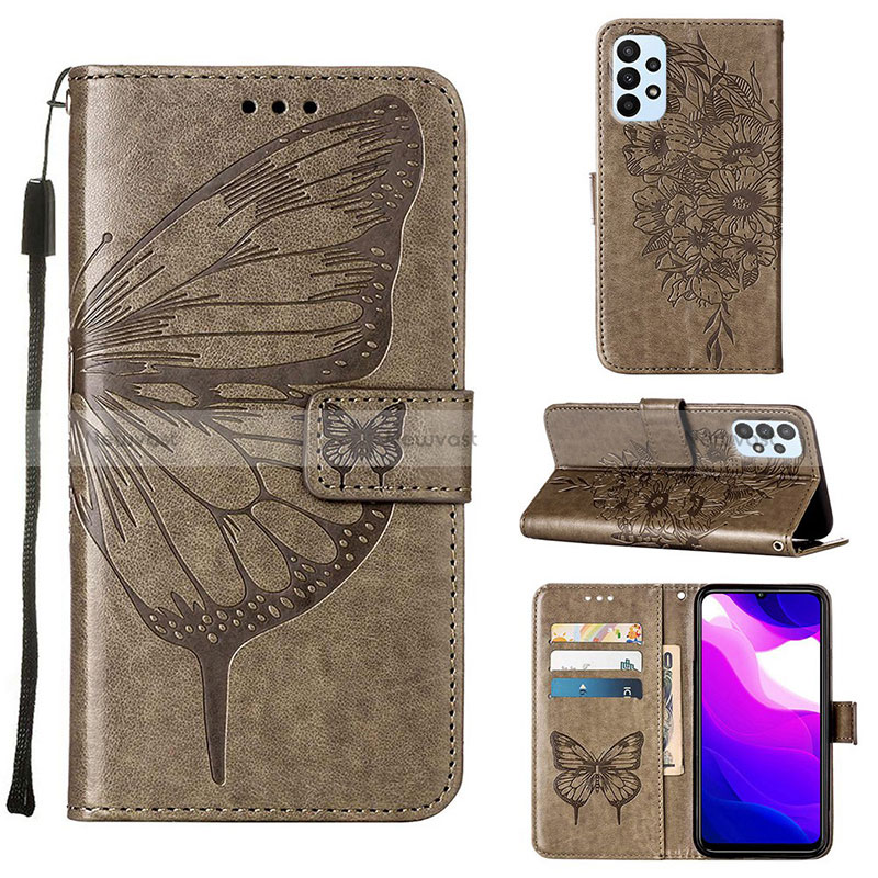 Leather Case Stands Butterfly Flip Cover Holder Y02B for Samsung Galaxy A23 4G