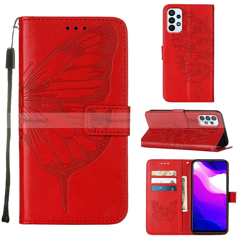 Leather Case Stands Butterfly Flip Cover Holder Y02B for Samsung Galaxy A23 4G