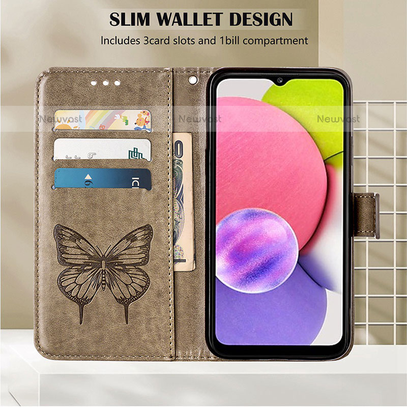 Leather Case Stands Butterfly Flip Cover Holder Y02B for Samsung Galaxy A23 5G