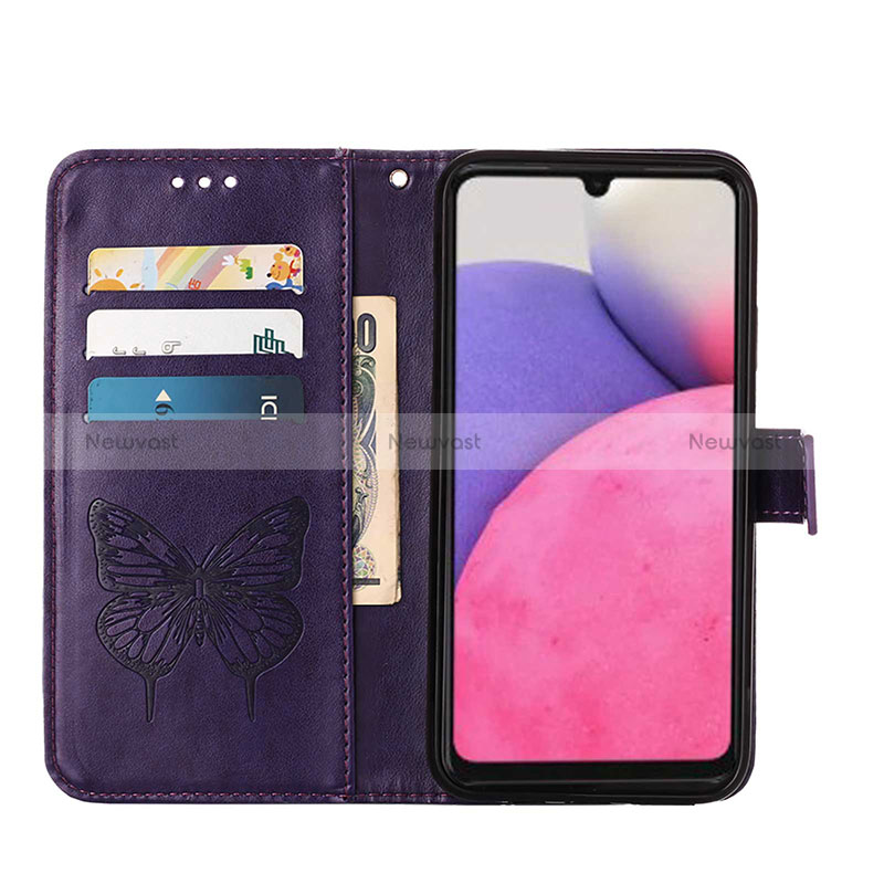 Leather Case Stands Butterfly Flip Cover Holder Y02B for Samsung Galaxy A33 5G