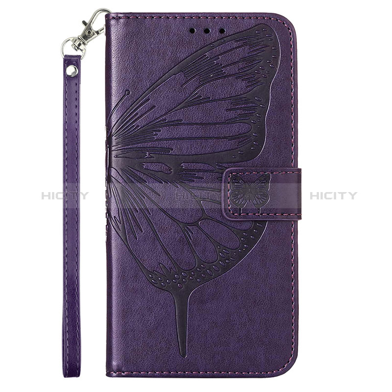 Leather Case Stands Butterfly Flip Cover Holder Y02B for Samsung Galaxy A53 5G Purple