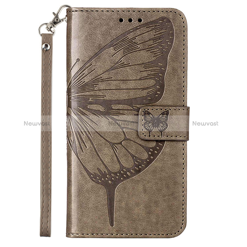 Leather Case Stands Butterfly Flip Cover Holder Y02B for Samsung Galaxy M02s