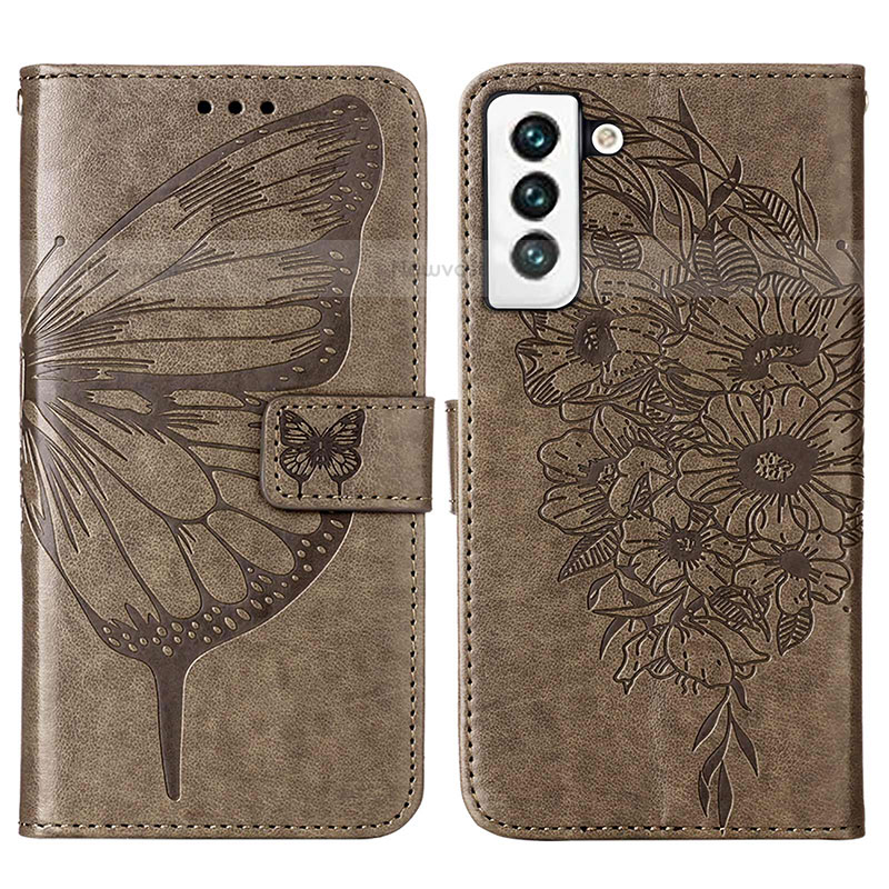 Leather Case Stands Butterfly Flip Cover Holder Y06B for Samsung Galaxy S21 5G