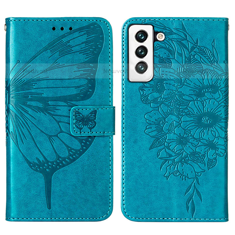 Leather Case Stands Butterfly Flip Cover Holder Y06B for Samsung Galaxy S22 5G