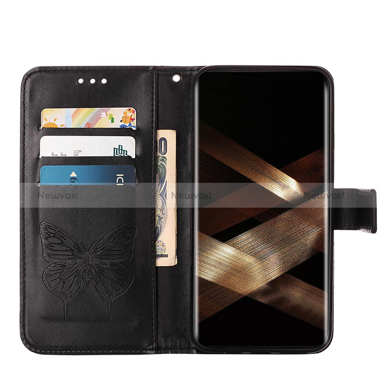 Leather Case Stands Butterfly Flip Cover Holder Y06B for Samsung Galaxy S24 Ultra 5G