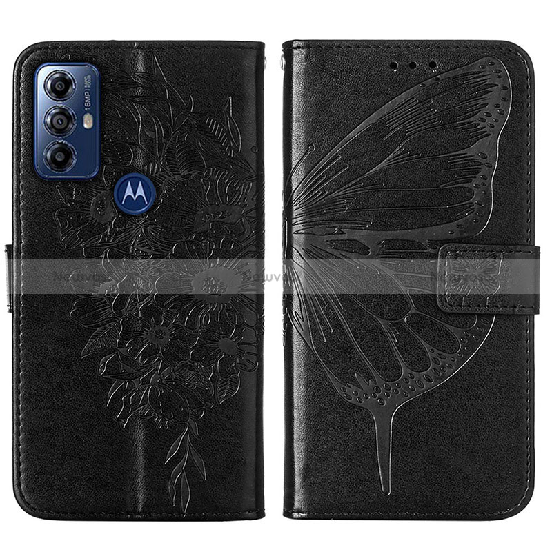 Leather Case Stands Butterfly Flip Cover Holder YB1 for Motorola Moto G Power (2022)