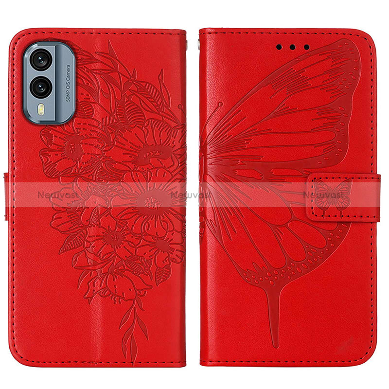 Leather Case Stands Butterfly Flip Cover Holder YB1 for Nokia X30 5G