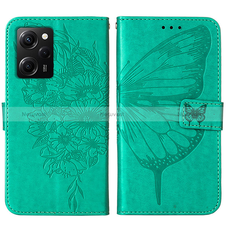 Leather Case Stands Butterfly Flip Cover Holder YB1 for Xiaomi Poco X5 Pro 5G