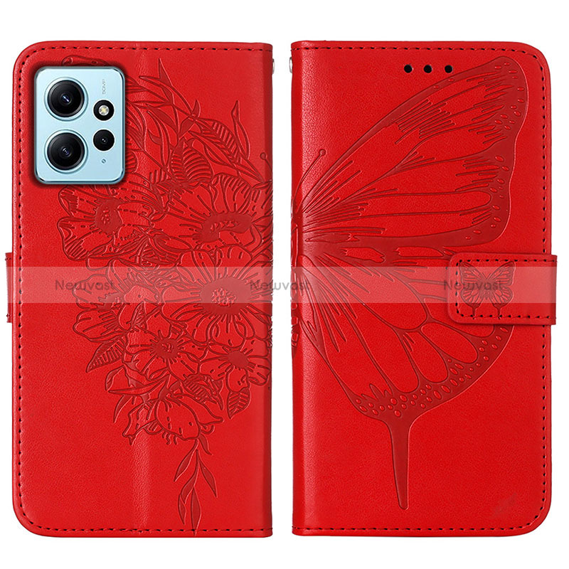 Leather Case Stands Butterfly Flip Cover Holder YB1 for Xiaomi Redmi Note 12 4G