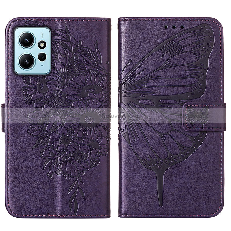 Leather Case Stands Butterfly Flip Cover Holder YB1 for Xiaomi Redmi Note 12 4G