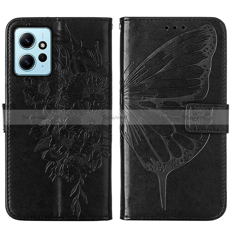 Leather Case Stands Butterfly Flip Cover Holder YB1 for Xiaomi Redmi Note 12 4G