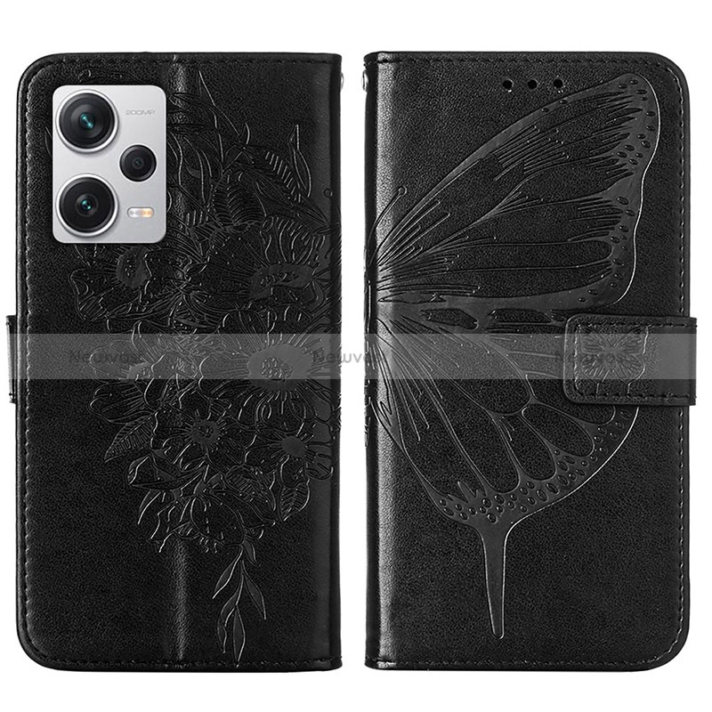 Leather Case Stands Butterfly Flip Cover Holder YB1 for Xiaomi Redmi Note 12 Explorer