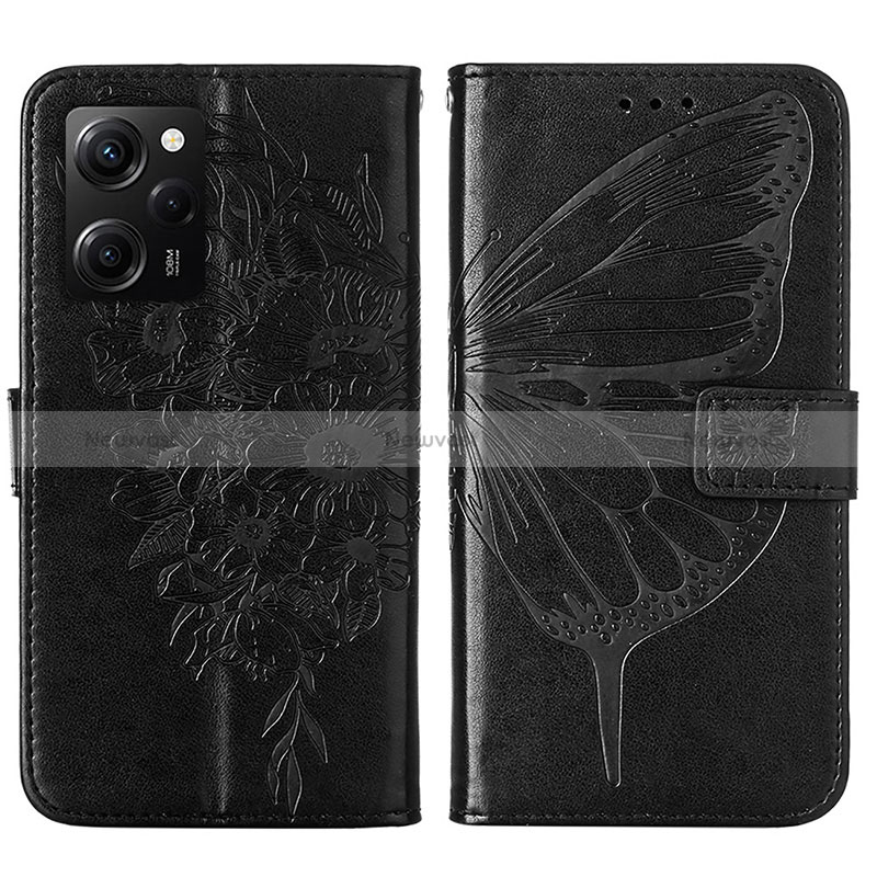 Leather Case Stands Butterfly Flip Cover Holder YB1 for Xiaomi Redmi Note 12 Pro Speed 5G