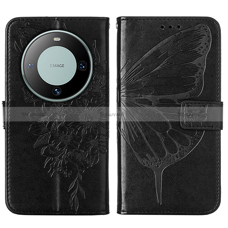 Leather Case Stands Butterfly Flip Cover Holder YB2 for Huawei Mate 60 Pro