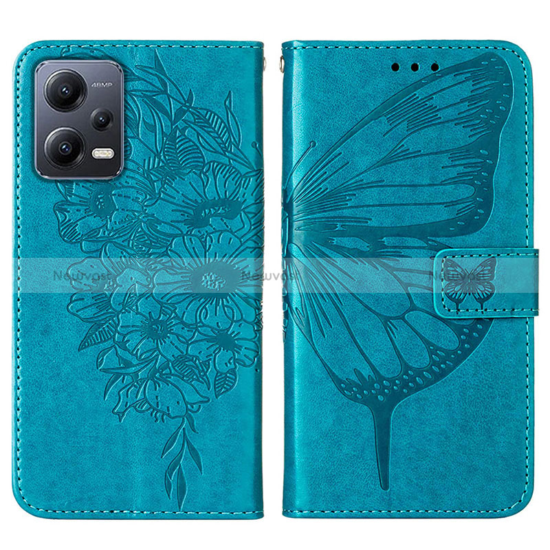 Leather Case Stands Butterfly Flip Cover Holder YB2 for Xiaomi Poco X5 5G