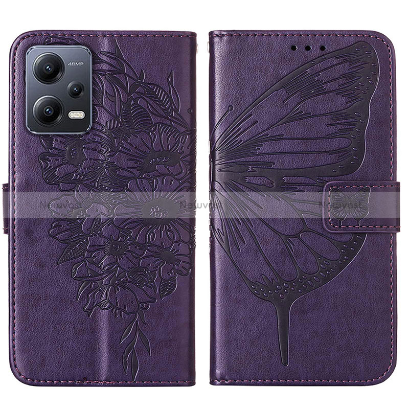 Leather Case Stands Butterfly Flip Cover Holder YB2 for Xiaomi Poco X5 5G