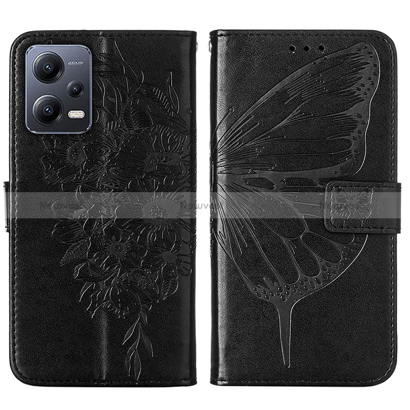 Leather Case Stands Butterfly Flip Cover Holder YB2 for Xiaomi Poco X5 5G