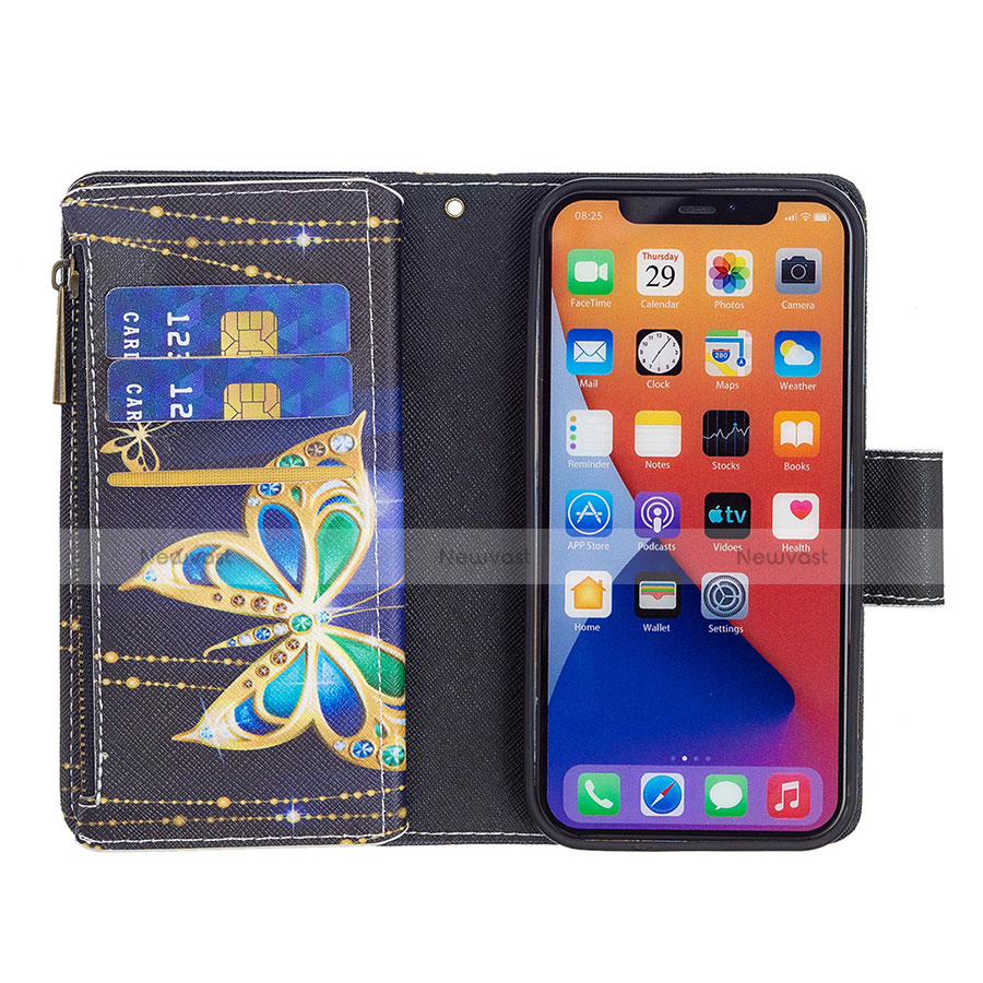 Leather Case Stands Butterfly Flip Cover L01 Holder for Apple iPhone 13 Black